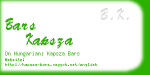 bars kapsza business card